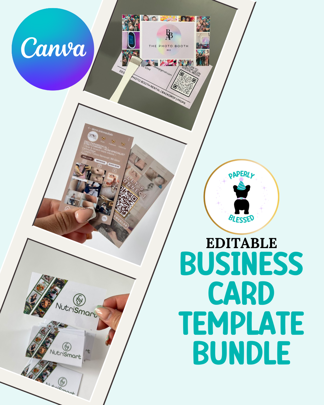 Business Card Templates Bundle (3 Editable Designs) | Canva Templates