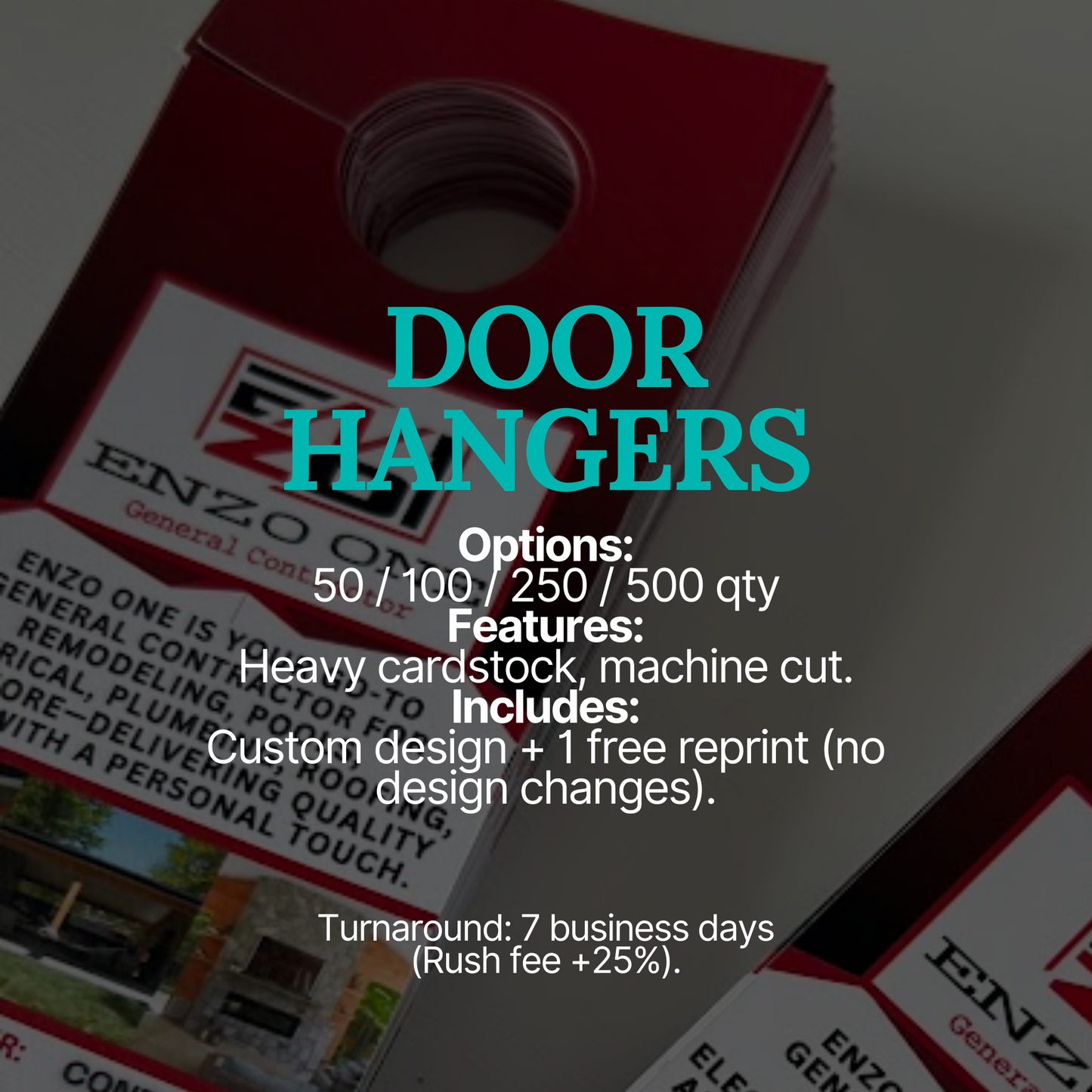 Custom Door Hangers | Glossy or Textured Finish | 50–500 Quantities