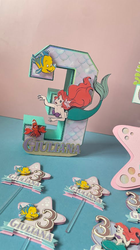 Mermaid 3D Letters & Numbers - 8" Tall