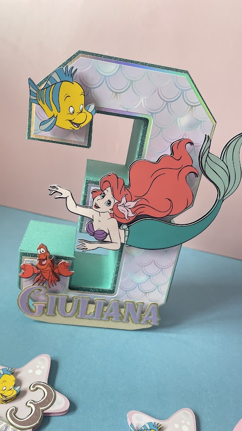 Mermaid 3D Letters & Numbers - 8" Tall