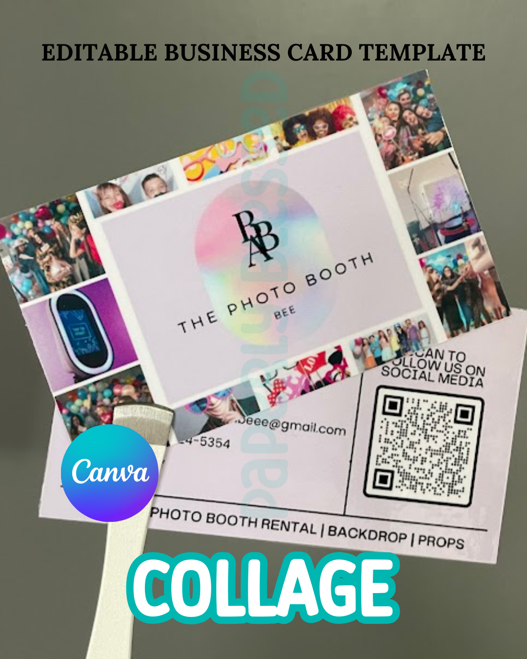 Collage Business Card Template | Editable Canva Design