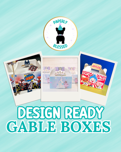 Custom 12 Gable Box- Assembled | Any Theme - Set of 12