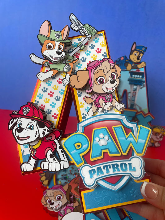 Dog Patrol 3D Letters & Numbers - 8" Tall