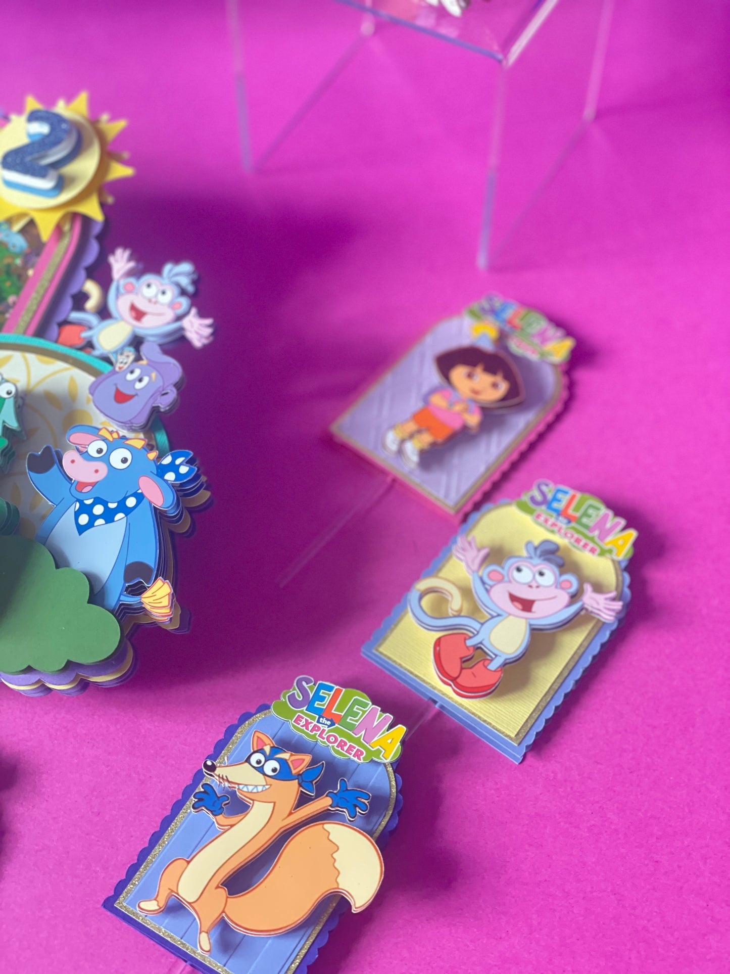 Dora | Layered Cupcake Toppers (Set of 12)
