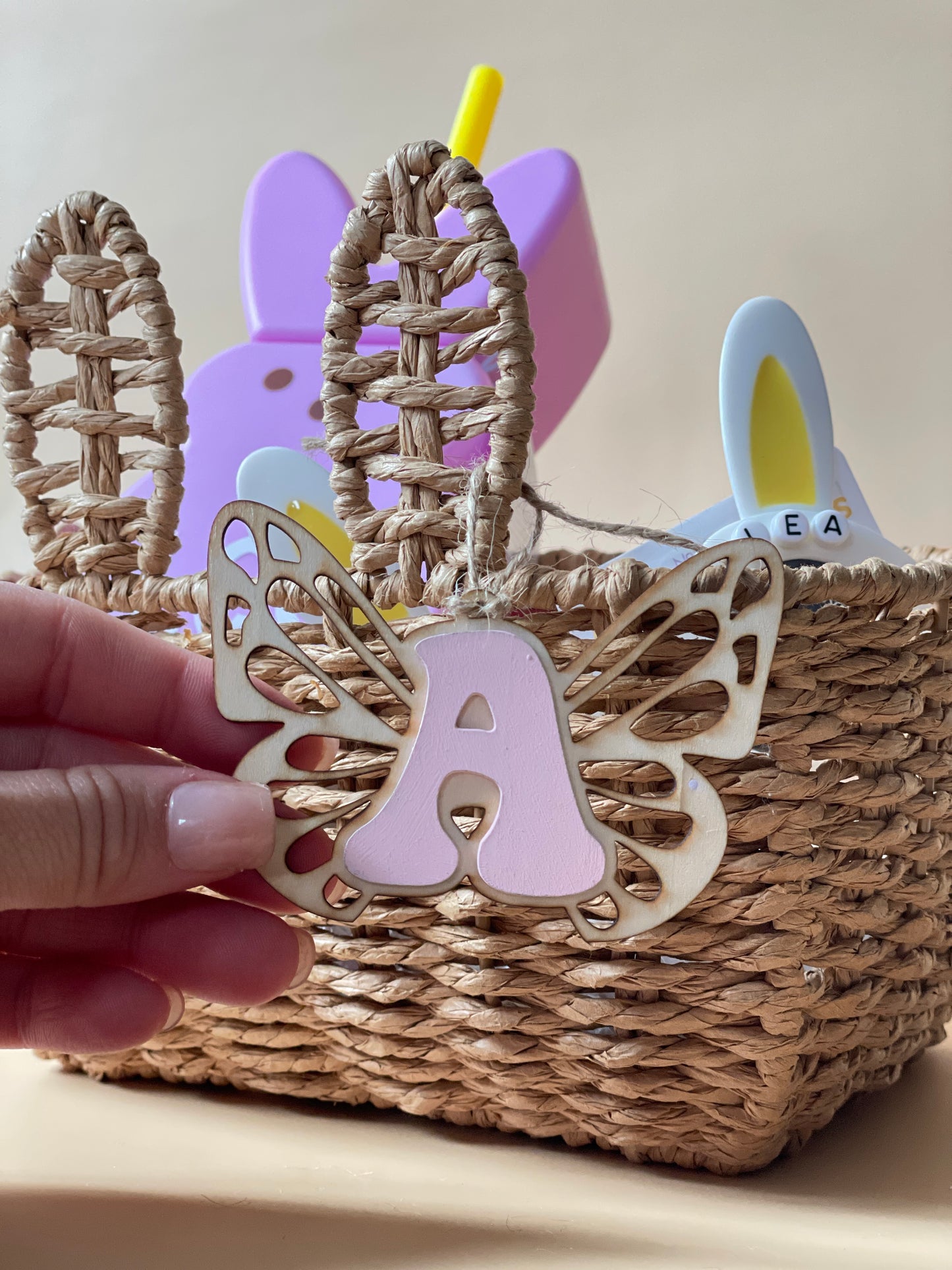 Wooden Butterfly Easter Tag